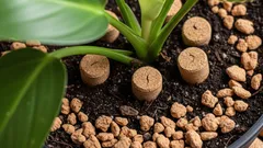 Varför rekommenderas det att placera korkar i växtjord och vad är deras syfte?