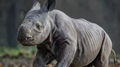 En svart noshörningsunge född i Kenya – ett hopp för arten på gränsen till utrotning